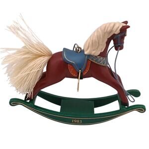 VTG 1983 Hallmark Ornament Rocking Horse 3rd Collectibles in Series QX417-7